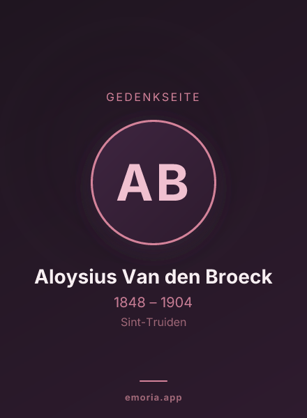 Gedenkportrait von Aloysius Van den Broeck