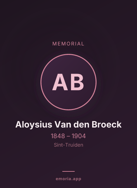 Memorial portrait of Aloysius Van den Broeck