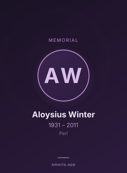 Memorial portrait of Aloysius Winter