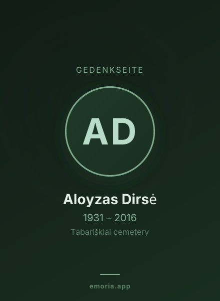 Gedenkportrait von Aloyzas Dirsė