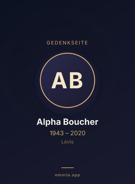 Gedenkportrait von Alpha Boucher