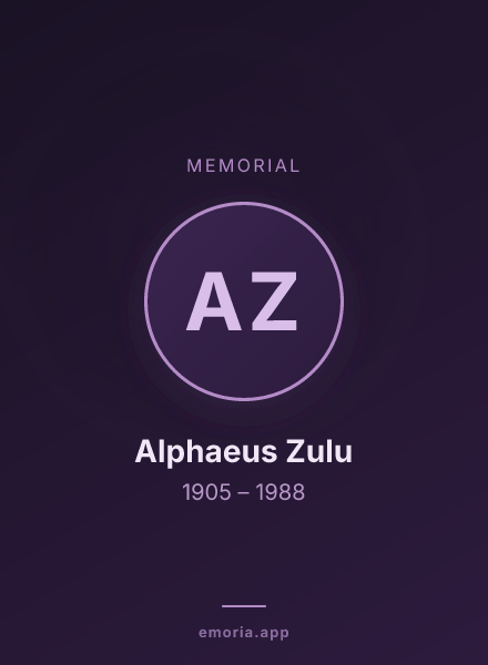 Memorial portrait of Alphaeus Zulu