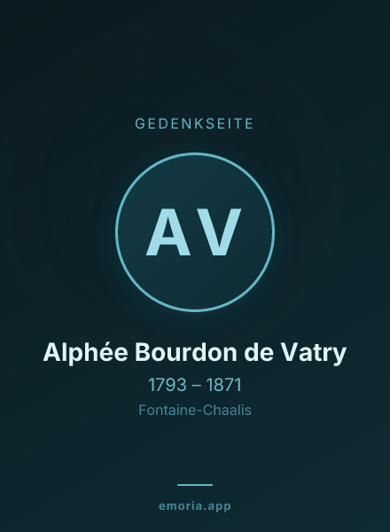 Gedenkportrait von Alphée Bourdon de Vatry