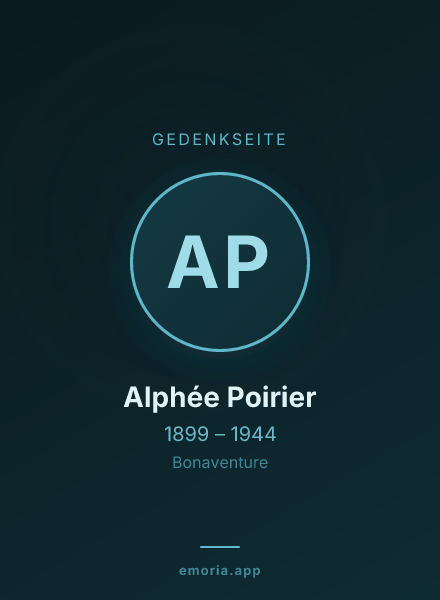 Gedenkportrait von Alphée Poirier