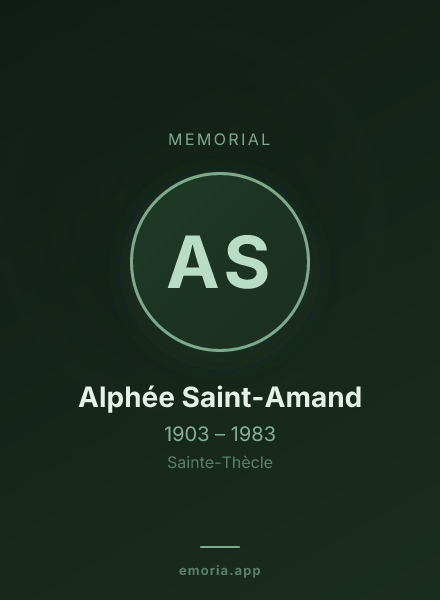 Memorial portrait of Alphée Saint-Amand
