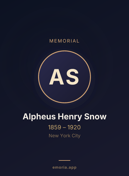 Memorial portrait of Alpheus Henry Snow
