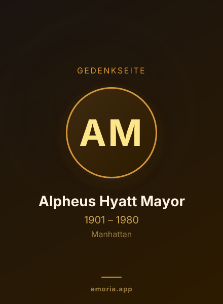 Gedenkportrait von Alpheus Hyatt Mayor