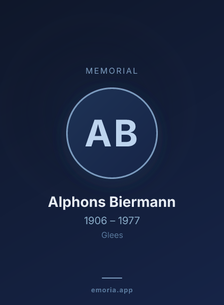 Memorial portrait of Alphons Biermann