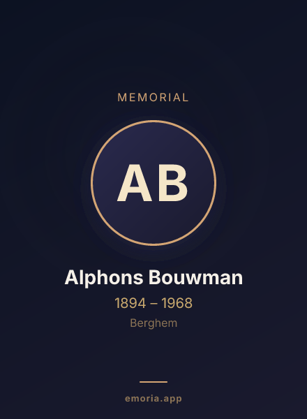 Memorial portrait of Alphons Bouwman