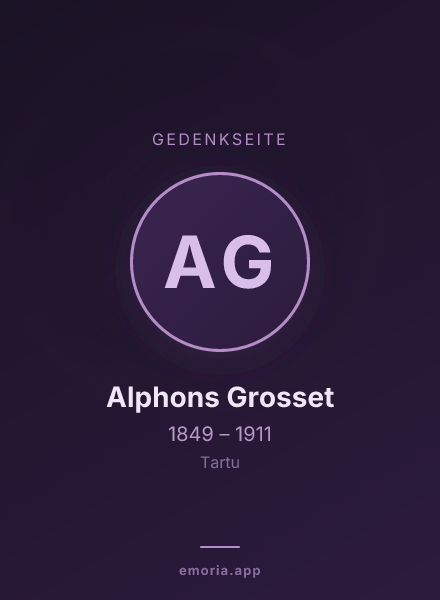 Gedenkportrait von Alphons Grosset