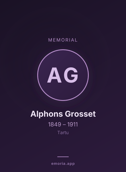 Memorial portrait of Alphons Grosset