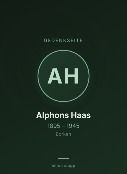 Gedenkportrait von Alphons Haas
