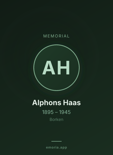 Memorial portrait of Alphons Haas