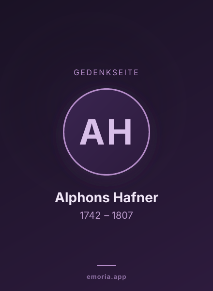 Gedenkportrait von Alphons Hafner