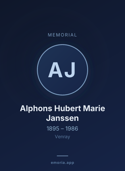 Memorial portrait of Alphons Hubert Marie Janssen