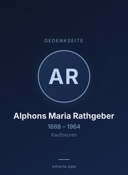 Gedenkportrait von Alphons Maria Rathgeber