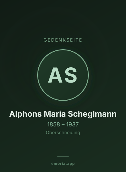 Gedenkportrait von Alphons Maria Scheglmann