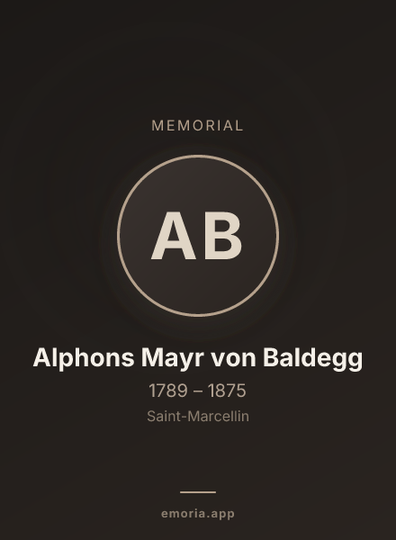 Memorial portrait of Alphons Mayr von Baldegg
