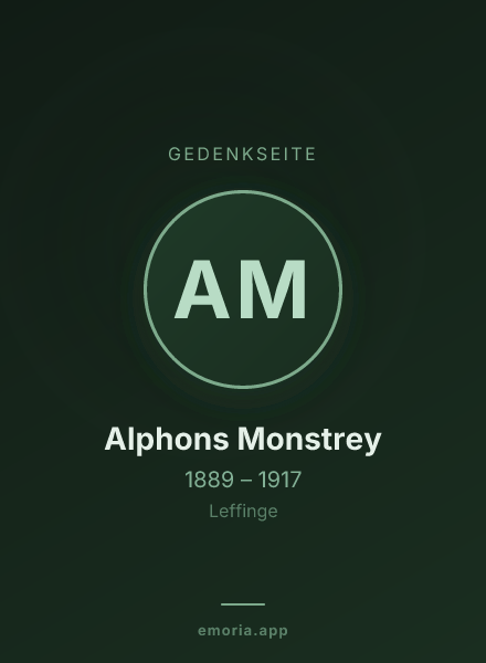 Gedenkportrait von Alphons Monstrey