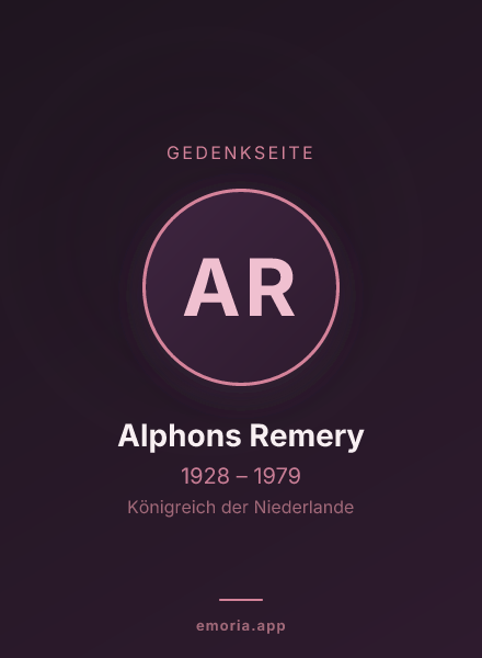 Gedenkportrait von Alphons Remery