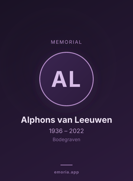 Memorial portrait of Alphons van Leeuwen