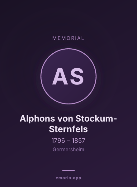 Memorial portrait of Alphons von Stockum-Sternfels