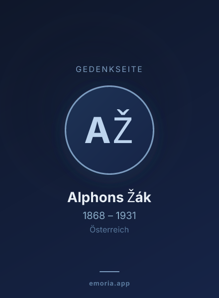 Gedenkportrait von Alphons Žák