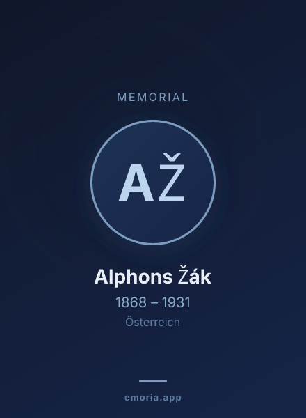 Memorial portrait of Alphons Žák