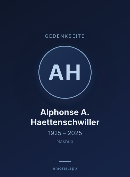 Gedenkportrait von Alphonse A. Haettenschwiller