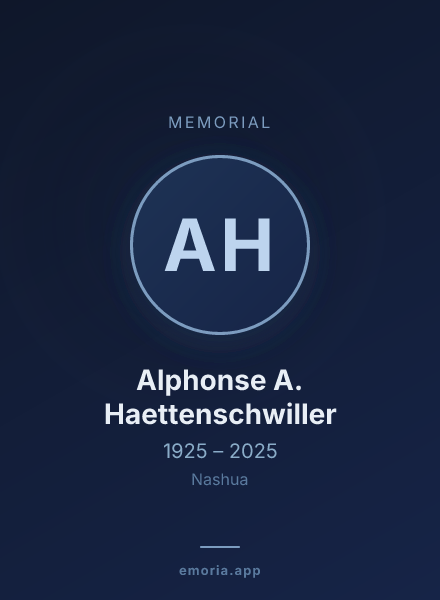 Memorial portrait of Alphonse A. Haettenschwiller