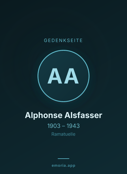 Gedenkportrait von Alphonse Alsfasser