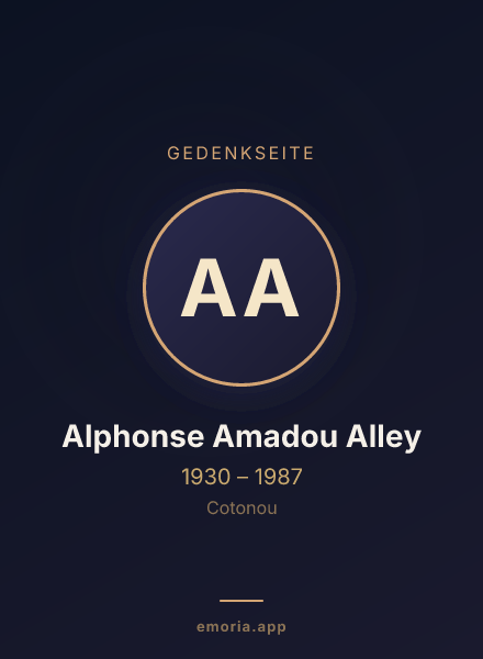 Gedenkportrait von Alphonse Amadou Alley