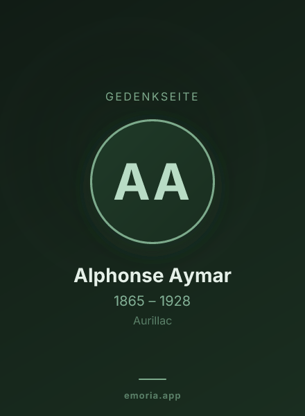 Gedenkportrait von Alphonse Aymar