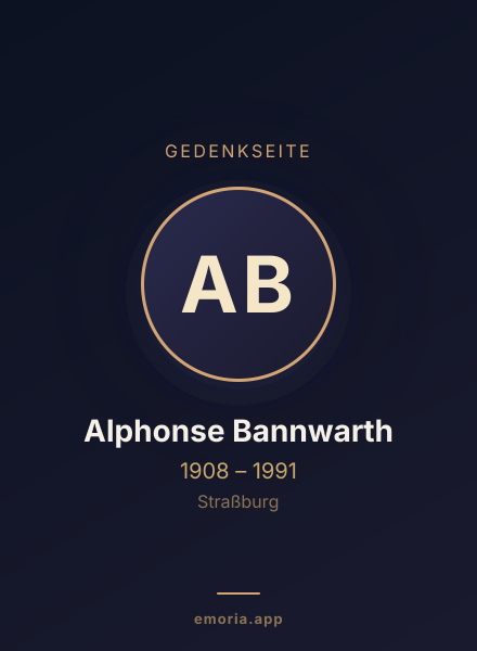 Gedenkportrait von Alphonse Bannwarth
