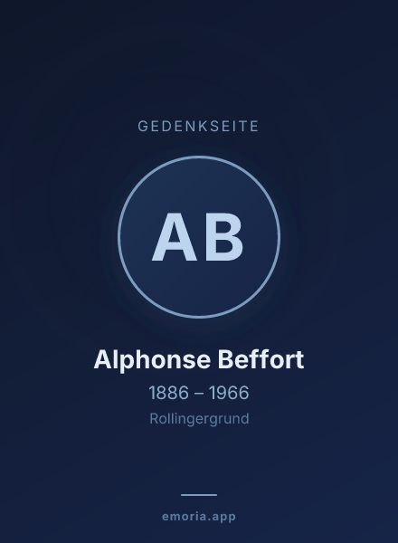 Gedenkportrait von Alphonse Beffort