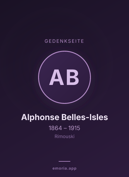 Gedenkportrait von Alphonse Belles-Isles