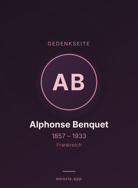 Gedenkportrait von Alphonse Benquet