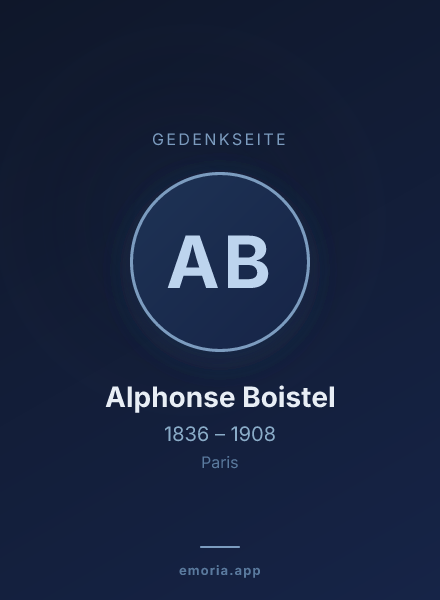 Gedenkportrait von Alphonse Boistel