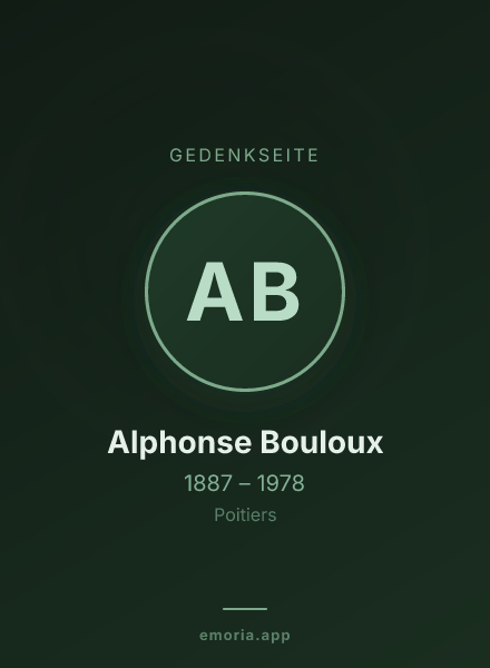 Gedenkportrait von Alphonse Bouloux