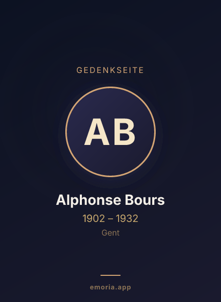 Gedenkportrait von Alphonse Bours