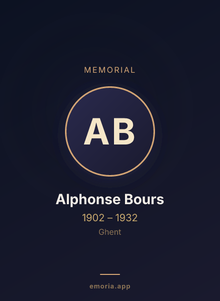 Memorial portrait of Alphonse Bours