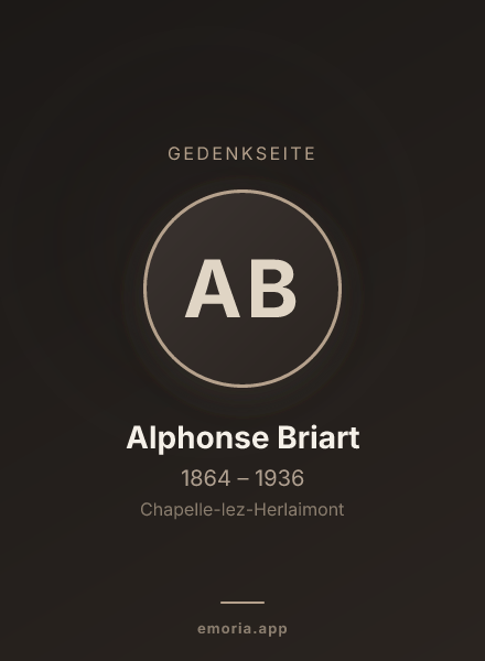 Gedenkportrait von Alphonse Briart