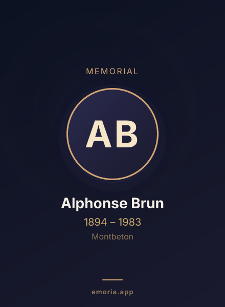 Memorial portrait of Alphonse Brun
