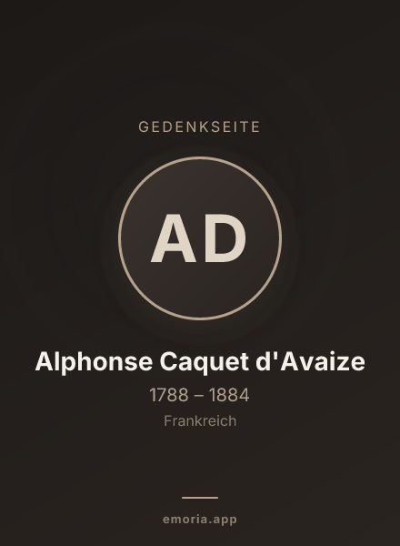 Gedenkportrait von Alphonse Caquet d'Avaize