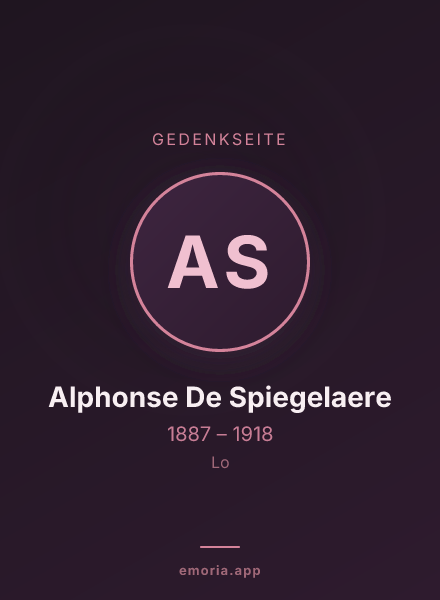 Gedenkportrait von Alphonse De Spiegelaere