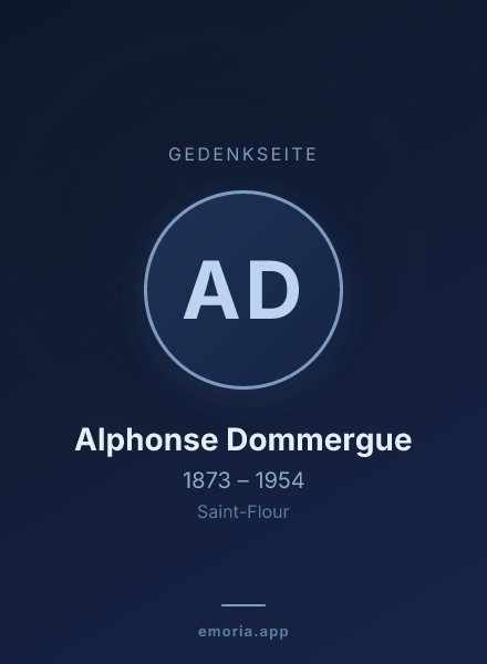 Gedenkportrait von Alphonse Dommergue