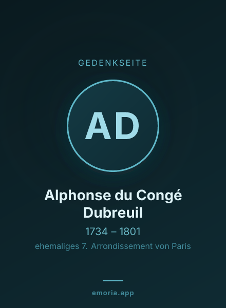 Gedenkportrait von Alphonse du Congé Dubreuil
