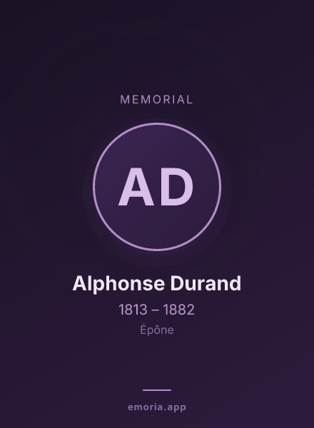 Memorial portrait of Alphonse Durand