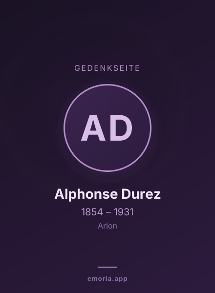 Gedenkportrait von Alphonse Durez