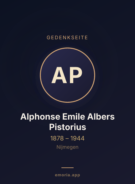 Gedenkportrait von Alphonse Emile Albers Pistorius